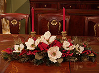 Red Berry and Magnolia Centerpiece